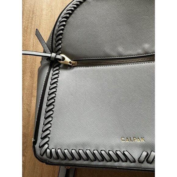 CALPAK Kaya Faux Leather Round Backpack in Blue - Picture 4 of 10